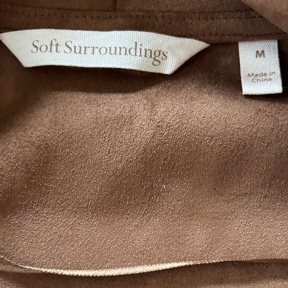 Soft Surroundings Chocolate Faux Suede Jacket - Picture 2 of 5